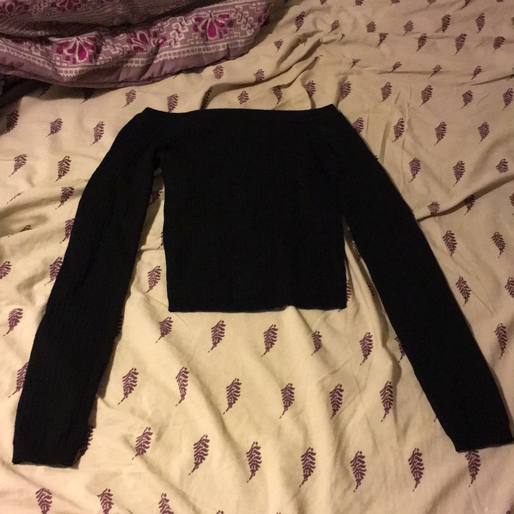 Off the shoulder black sweater